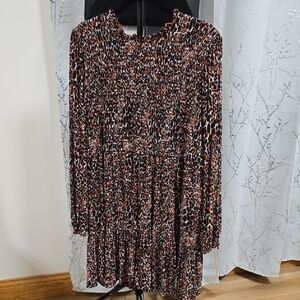 Leopard Print Long Sleeve Dress
